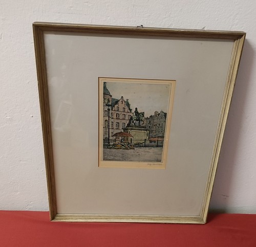 Radierung koloriert
