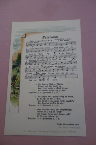 Lied postkarte feieromd - lied, postkarte: