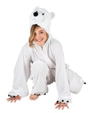 Eisbär Kostüm Damen Plüsch Bär Eisbären Damenkostüm Erwachsene Tier Karneval KK