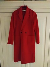 Zara Mantel Damen Gr. S (eher eine M) rot Woll-Filzoptik Weihnachten 