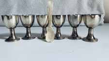 6x Eierbecher Versilbert Art