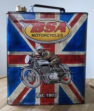 Oldtimer Benzinkanister. Handbemalt. BSA Motorräder. Ein Einzelstück. Unikat Art.