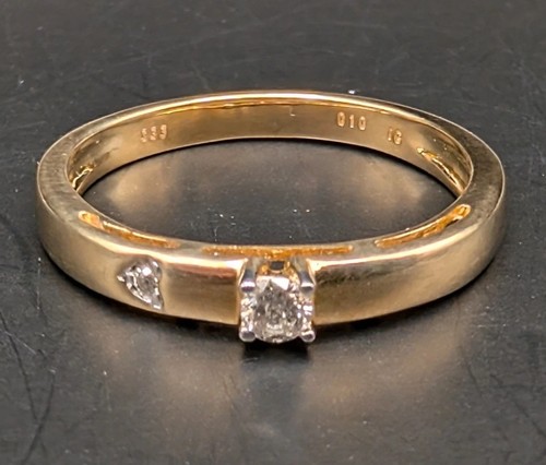 Gold 333 ring mit - 333, diamanten