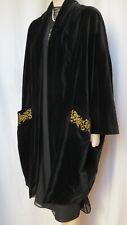 Laura Ashley Samtmantel schwarz Samt vintage Cape Jacke Baumwolle Viskose gold