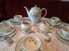 Bareuther Bavaria Kaffeeservice Dekor Blumen mit Eierbecher 