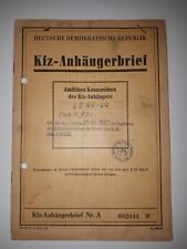 Fahrzeugbrief Kfz Anhängerbrief Kraftfahrzeugbrief Anhänger 5 to 7 Rückewagen  