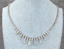 (B08)  Funkelndes Strass Collier  40cm / zB als Brautschmuck /