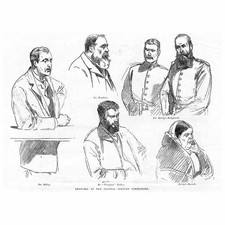 PARNELL Untersuchungskommission Skizzen am Hof - antiker Druck 1888