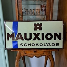 wunderschönes Emailschild für Schokoladenreklame MAUXION im klasse  Zustand 