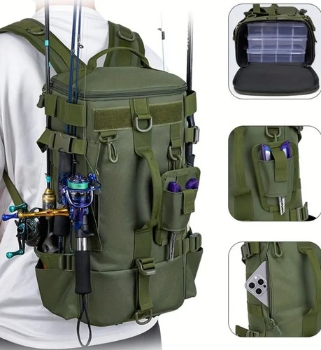 Anglerrucksack grün - grün, |