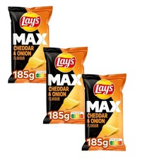(27,01 EUR/kg) Lay's MAX Cheddar & Onion Riffelchips Vorratspackung 3x 185g