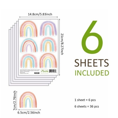 Aufkleber regenbogen diy - 36,