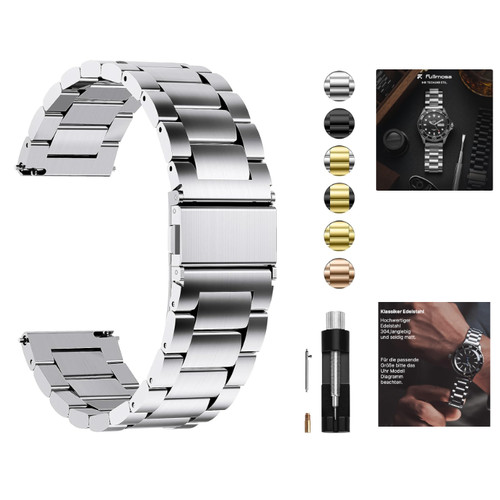 Edelstahlarmband 24mm silber - edelstahlarmband,
