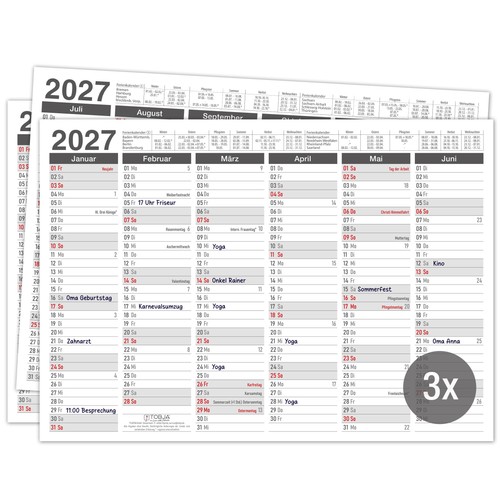 Tafelkalender 2027 anthrazit - 2027,