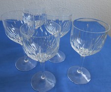 Eisch 5 Rotweingläser Kristallglas 70er/80er Jahre, mundgeblasen handgeschliffen