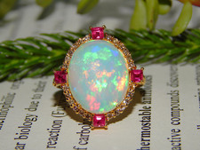 Ovaler Natural Fire Opal Ring