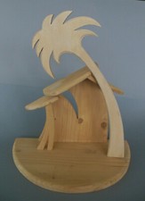 Weihnachtskrippe Krippe Krippenstall Stall mit Palme, Fleck Gelbstich