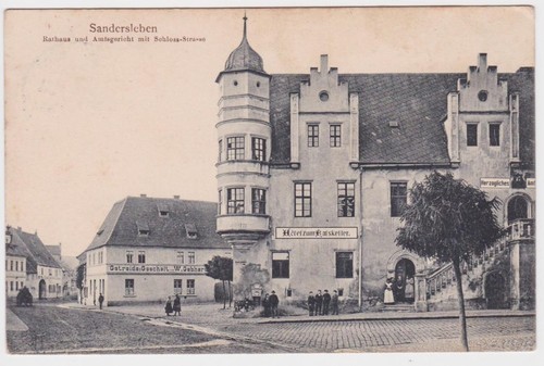 11810 sandersleben rathaus - ak,