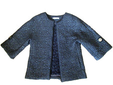 Leichte feminine Jacke ¾ Ärmel seidiger Steppstoff in Graphit Gr.38 wie neu