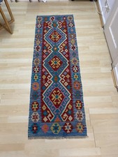 Neu Orientteppich Kelim Teppich Läufer Boho 188x52 Handgewebt Schurwolle
