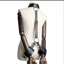 PU Leder Halsband Fessel Manschette Handschellen Einstellbare Set Bondage BDSM