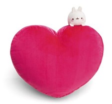 Herzförmiges Kissen MOLANG mit Kuscheltier MOLANG, NICI 61679