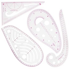 4 Stück Schneiderlineal, Kurvenlineal, Nählineal, Lineal Nähen, Metrisches Li