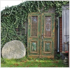 Antike Haus Tür Gründerzeit Zink-Kapitell 1880 Schmiedeeisen Gitter