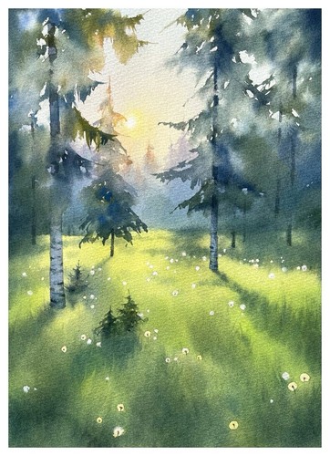 Originales gemälde aquarell - ,