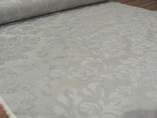 Deko-Stoff- 280cm silber Barock Übergardinen Vorhänge Meterware Trevira CS Nr16