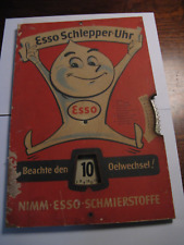 Esso Schlepper Uhr,Reklameschild Esso,Werkstattschild Esso,Esso Männchen,