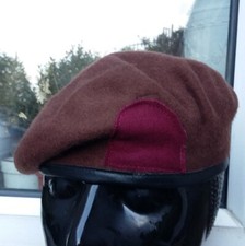 King's Royal Hussars Brown Wool Baret /Cap British Army Issue Size 53 cm XS Vintage