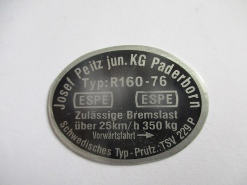 Espe peitz typenschild schild - espe,
