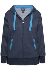 Ulla Popken Damen große Größen Hoodiejacke Waffelpikee Kapuze Langarm 832563