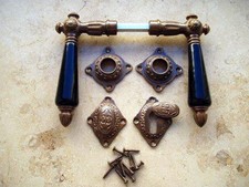 Türdrücker Antikladl BB Rosetten Antik Türgriffe Türbeschlag Drückergarnitur WL