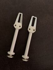 2 unbenutzte DDR Zuckerzange / Zuckergreifer weiß Sonnau Plastik Besteck Kult