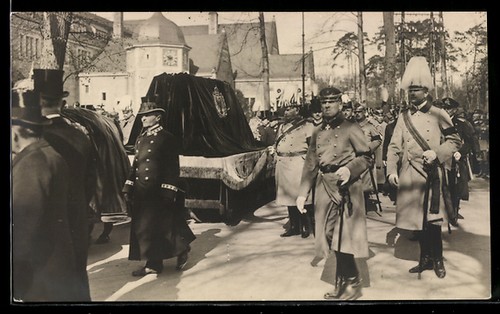 Leichenwagen zur beisetzung - ak,