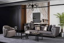 Wohnzimmer Sofagarnitur Grau