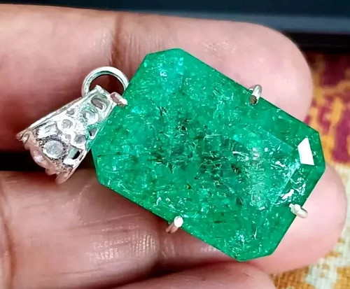 Natural green emerald - green,