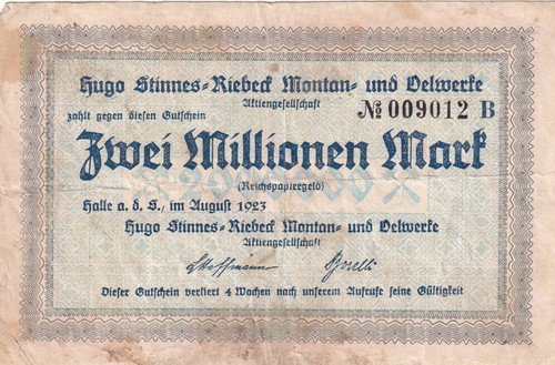 Halle stinnes 2 millionen - -,