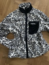 Keith Haring x H&M Fleece Jacke Weiß Blau Navy Größe L Limitierte Edition Doodle