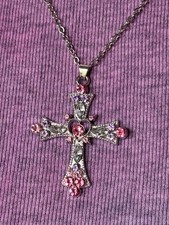 Kette kreuz kruzifix mit - kruzifix, rosa