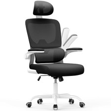 Ergonomic Office Chair Desk Chair with Folding Armrests Height-Adjustable