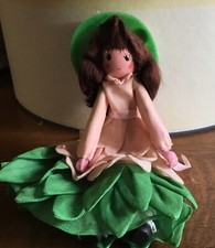 Vntg. 8” Wooden Doll Dressed