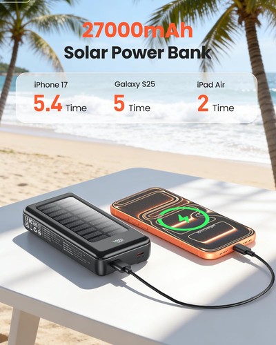 Solar powerbank 27000mah 5w - powerbank,