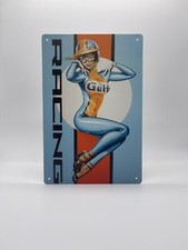 Blechschild Gulf Racing 20x30cm Nostalgie Retro Reklame Vintage Werkstatt Deko
