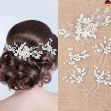 Yeshone 5 Stück Hochzeit Haarkamm Braut Haarnadeln Perlen Kristall Haarschmuck 