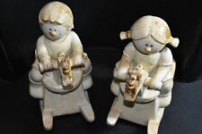 Gilde Handwerk - Schaukelpferde Junge & Mädchen Steinzeug