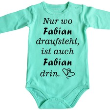 BIO Lustiger Baby-Body Babybody Bodie mit Spruch - MIT Wunschname Personalisiert