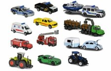 Majorette Auswahl Fahrzeuge, Feuerwehrauto, Polizei, Farm, Traktor, Baufahrzeuge